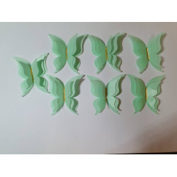 Вафельні метелики фігурні для декору 7 шт зелені